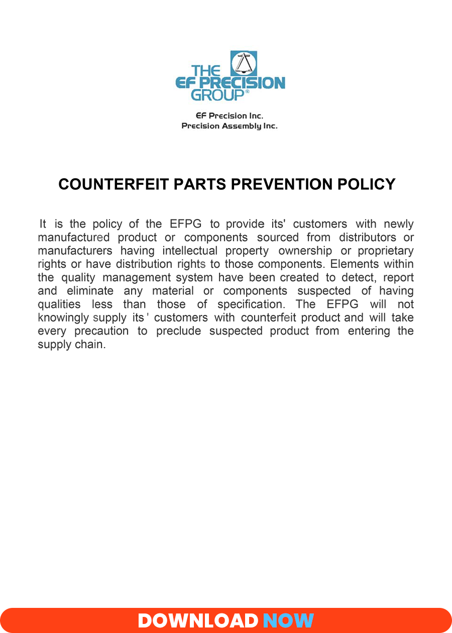 Counterfit Parts Prevention Policy